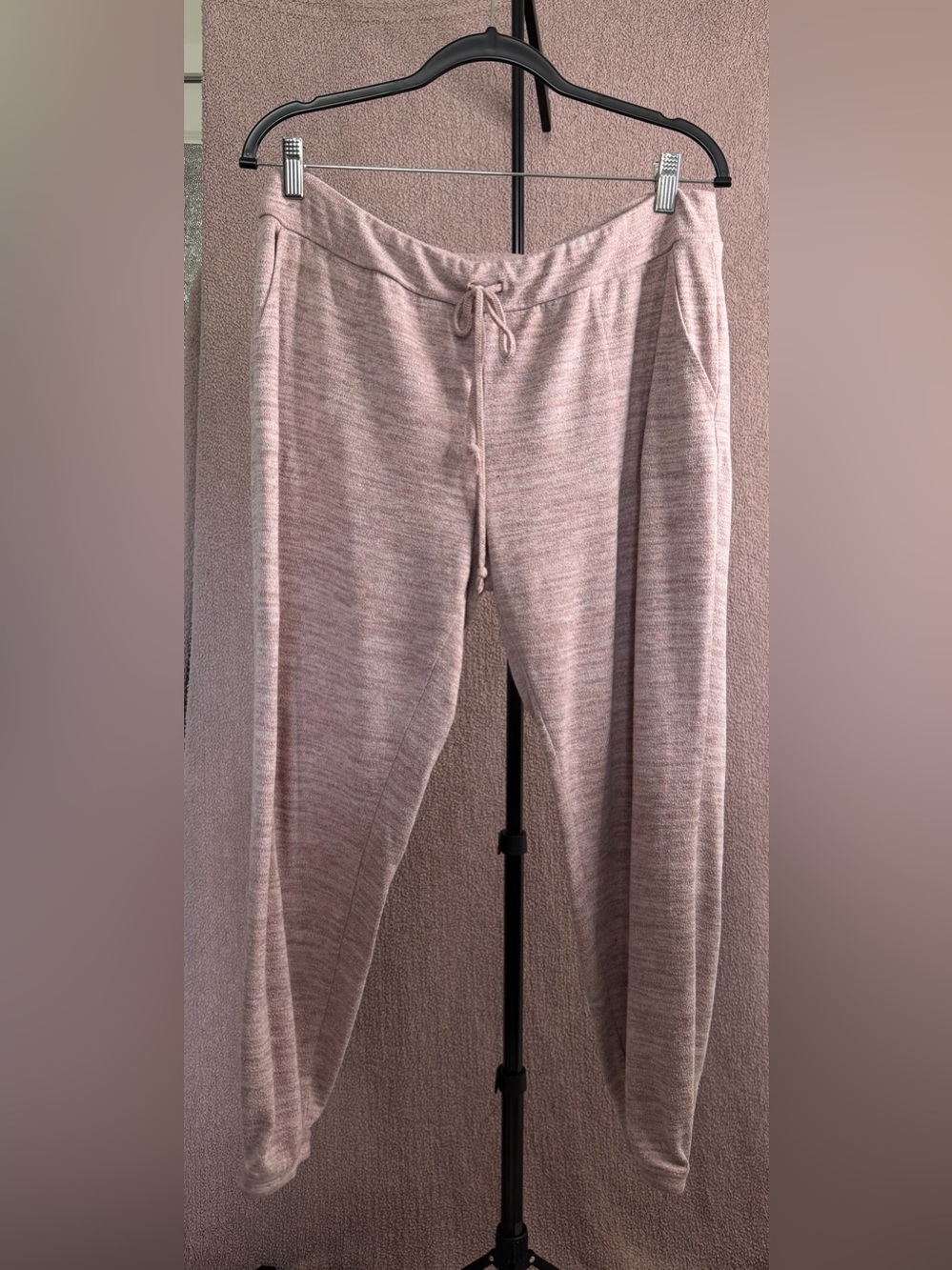 Soma Women’s L Soft Heathered Pink Lounge Pants Drawstring Pajama Pants